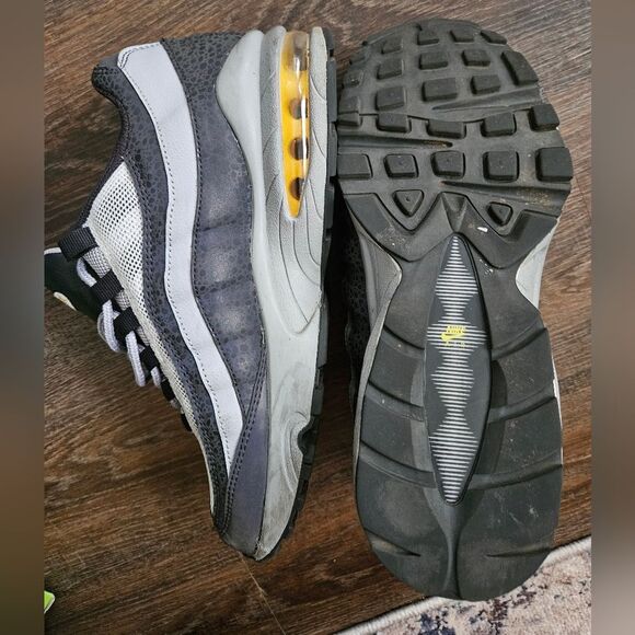 Nike Shoes Size 7Y Air Max 95 Safari Reflective Off Noir Gray Yellow BV1245-001 - Picture 7 of 10